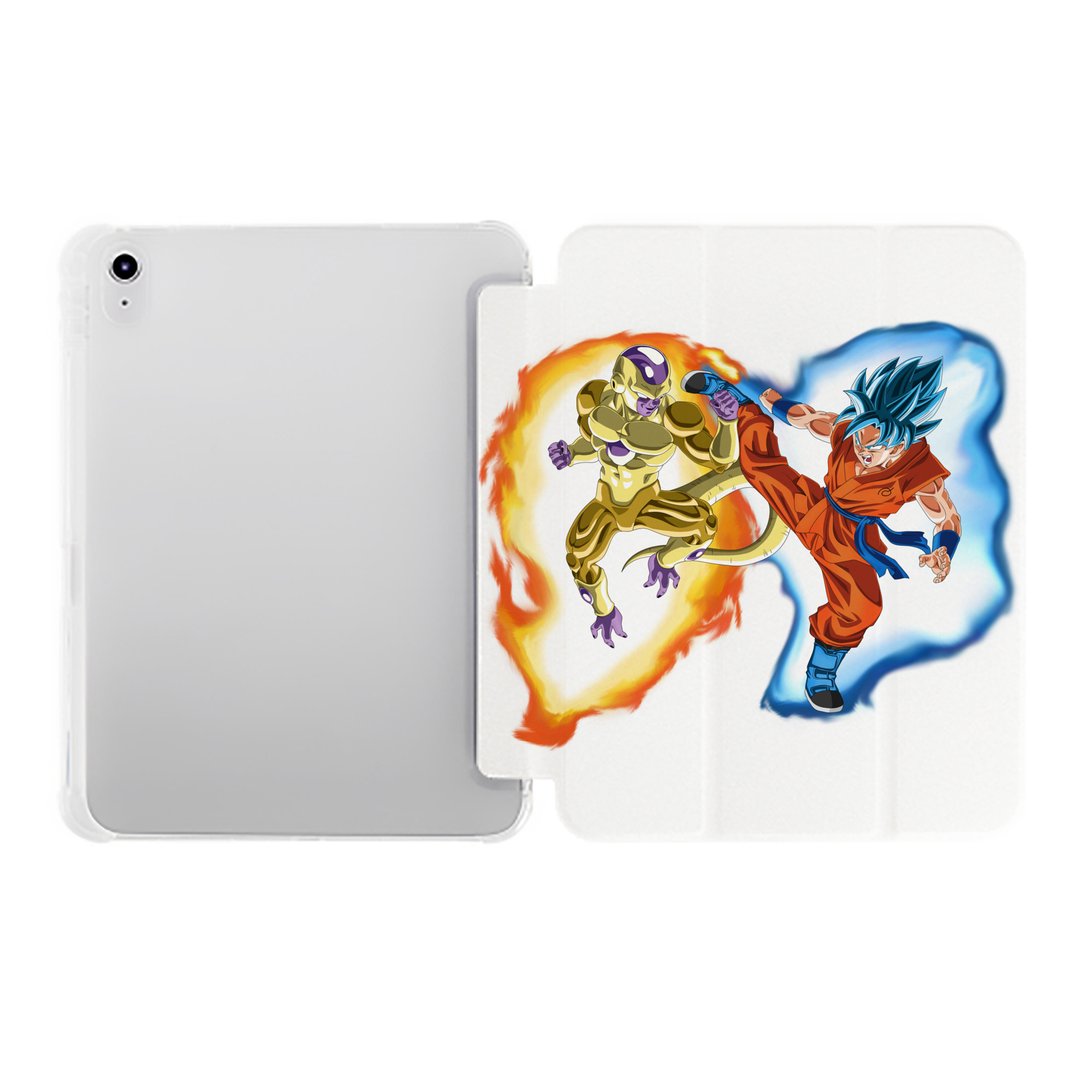 （画像用） ドラゴンボール フリーザ DRAGON BALL Frieza IPad ケース ペン収納付き 三つ折りスタンド PUレザー×シリコン 対応機種9.5/10.5/10.9インチ